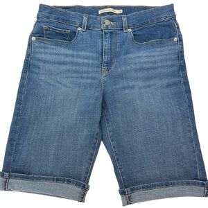 Levi’s Classic Bermuda Cuffed Shorts 28 Stretch Denim Mid‎ Rise